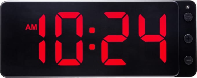 NeXtime Digitale Klok Rood – Tafel/Wandklok – 27.2 × 10.8 × 3 cm – ABS – Rood – LED