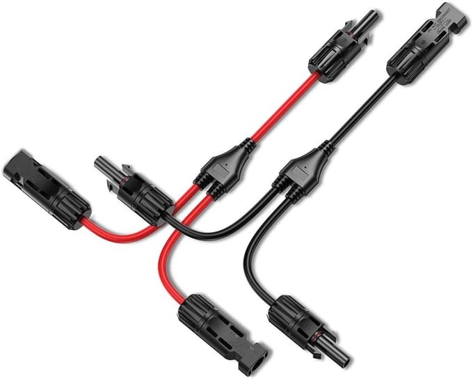 Y-Branch Solar Connectors 30A - Parallel Connector Cable for Solar Panels