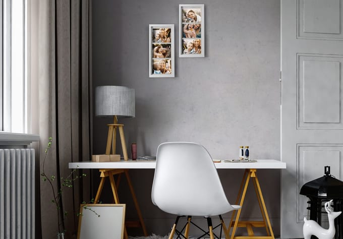 BASIC Serie - Multifotorama 18x35 cm - Wit - MDF - Passe-partout