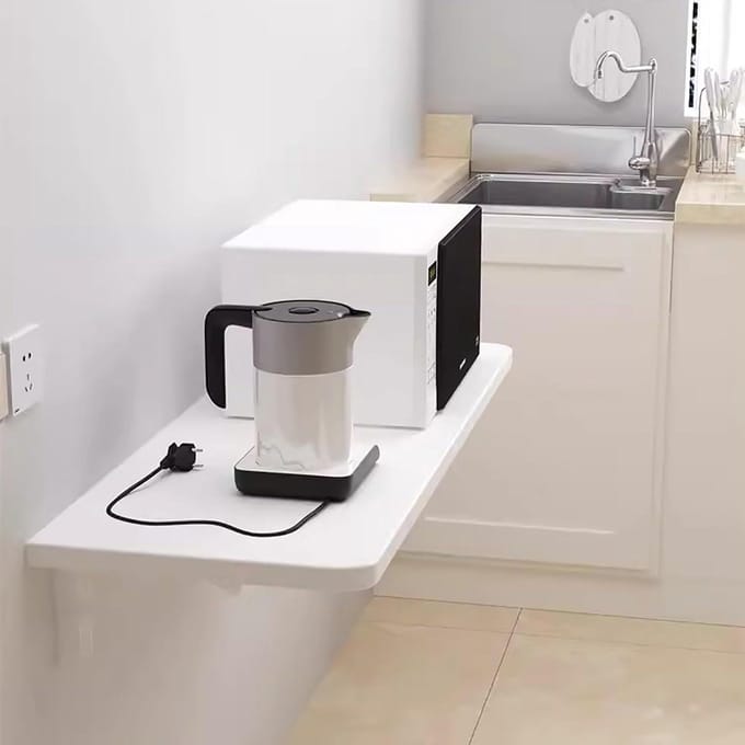 Inklapbare Wandtafel - Klaptafel Bureau - Ruimte Besparen - Eenvoudig Monteren - 100 x 40 cm - Wit