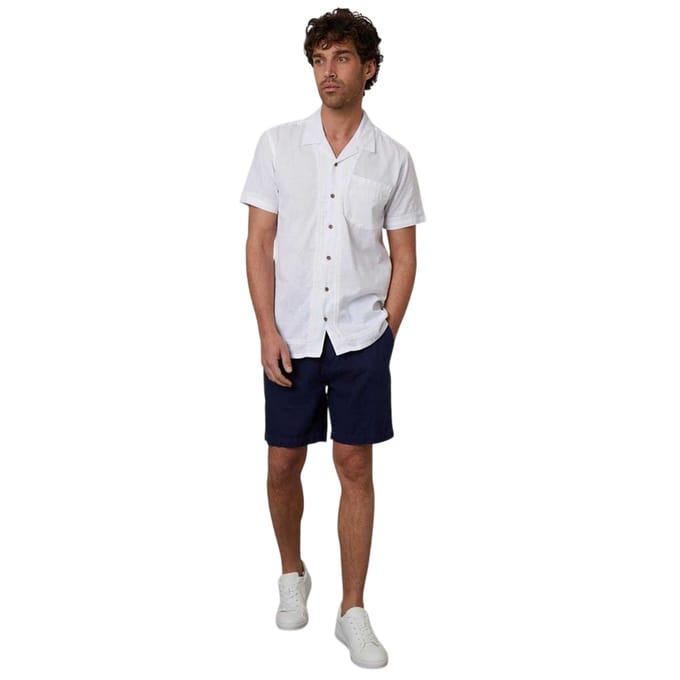 Threadbare Heren Katoenen T-shirt met Haakrand (Wit)