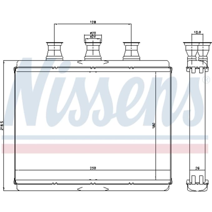 Warmtewisselaar, interieur verwarming NISSENS 70517