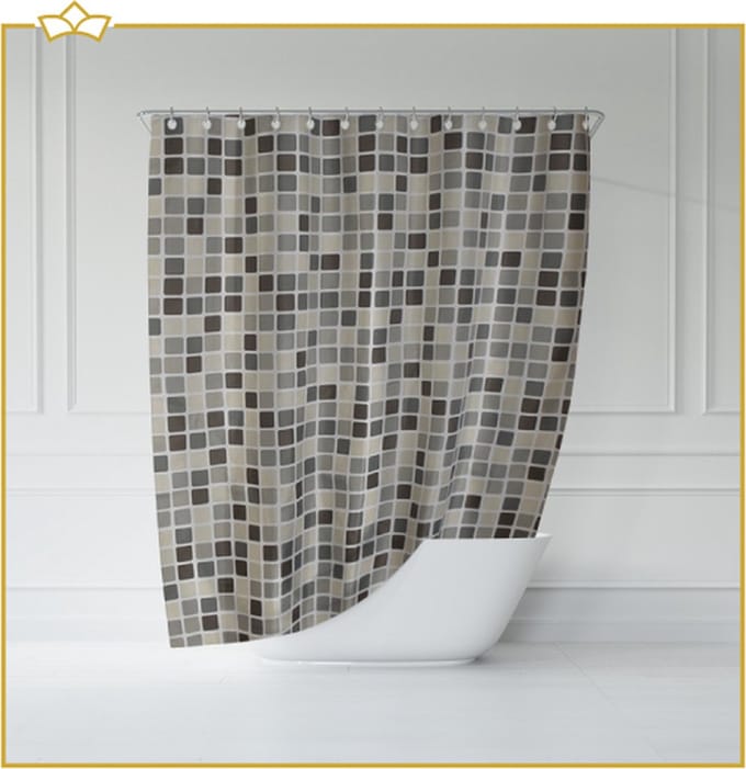 ATTREZZO® Douchegordijn Blokken - 150x180 cm