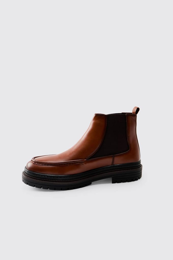PU Schort Voorzijde Chelsea-laars | Tan | Size 44