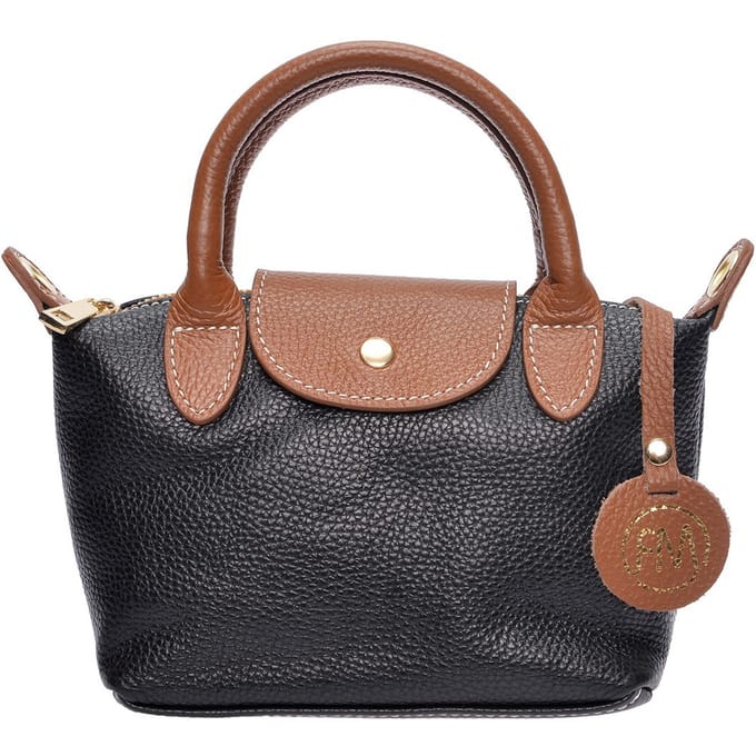 Roberta M Zwart Rundleer Tas