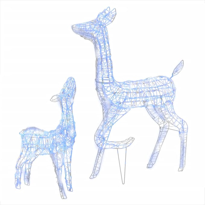 vidaXL - Kerstversiering - rendierfamilie - 160 - LED's - blauw - acryl