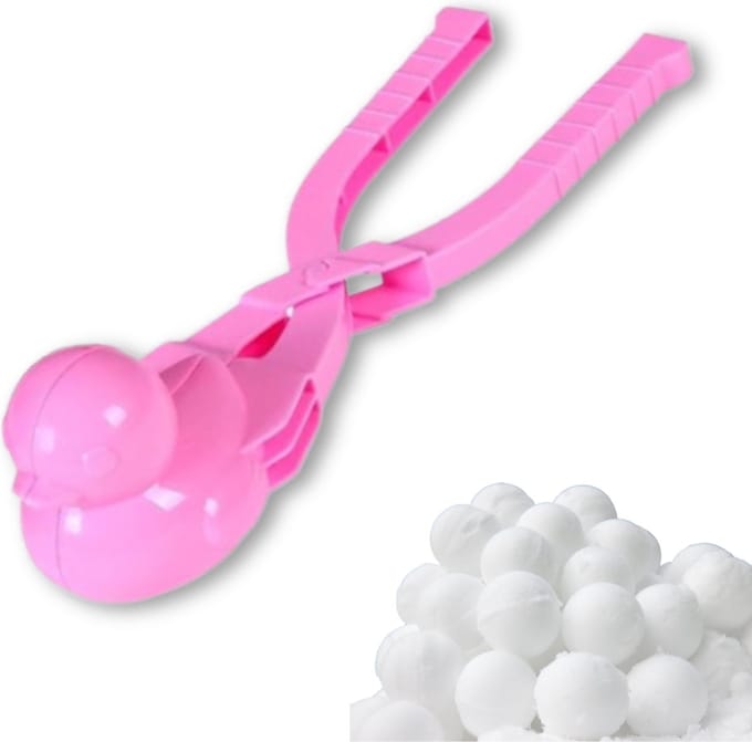 Bovista Sneeuwballenmaker - Sneeuwbaltang - Eend - Strandspeelgoed - Zandspeelset - Strandschepje - Roze