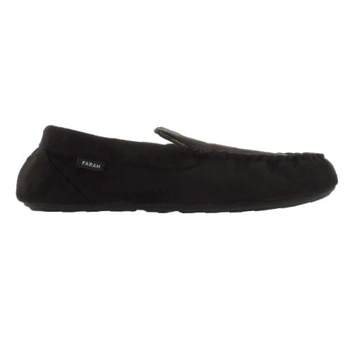 Farah Heren Nicken Moccasin Slippers (Zwart)