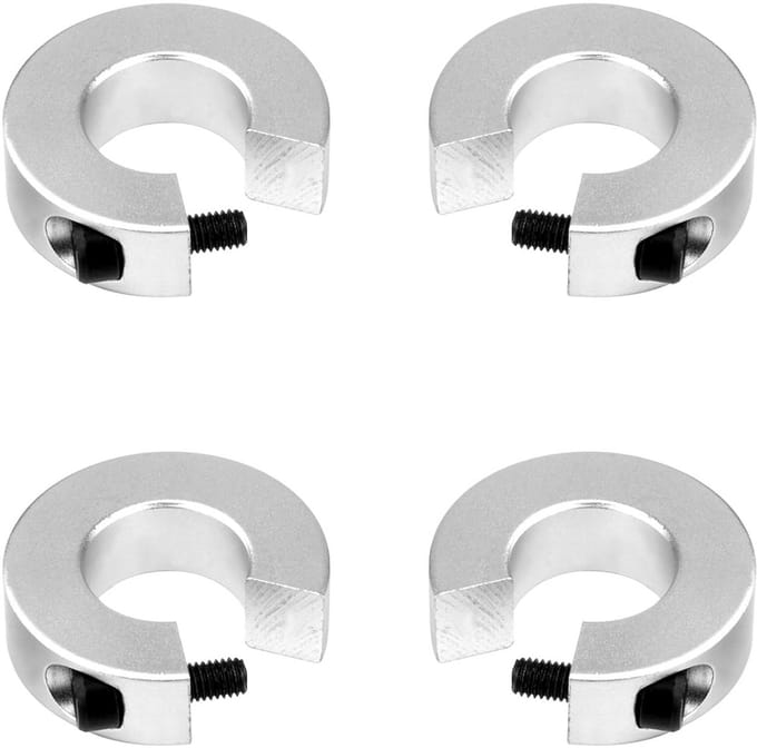 Lineaire Spoorstopper Set - Buffer Ring - CNC Machines - Stelschroef Bevestiging - 4 Stuks - Zilver