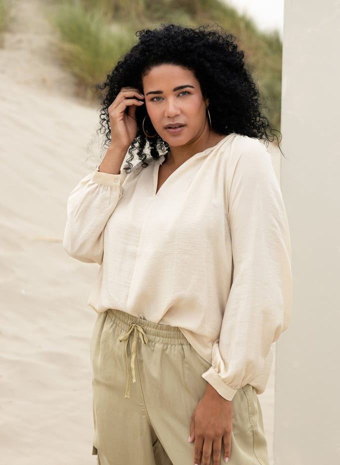 YEST CURVE Wendelyn Tops - Bleached Sand - maat X-0(44)