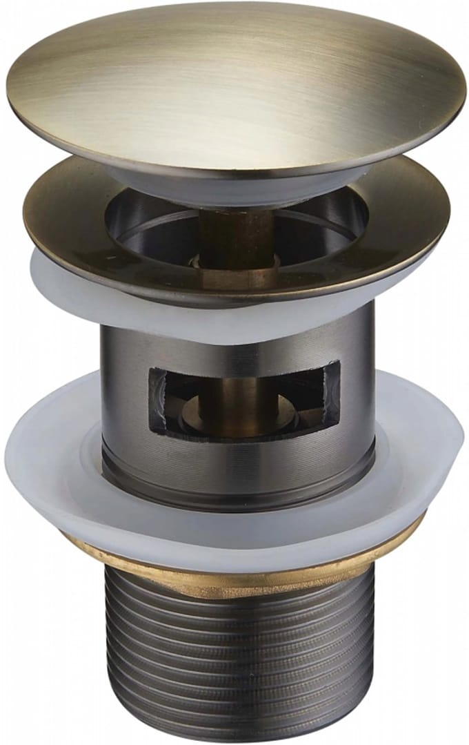 Mexen click-clack plug rond met overloop, antiek messing - 79920-40