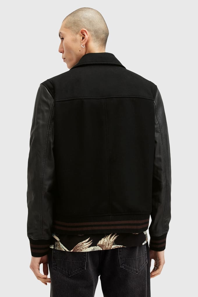 AllSaints Mason Bomber Black/black Maat: XS | Bomberjacks Outlet | Heren | Zwart