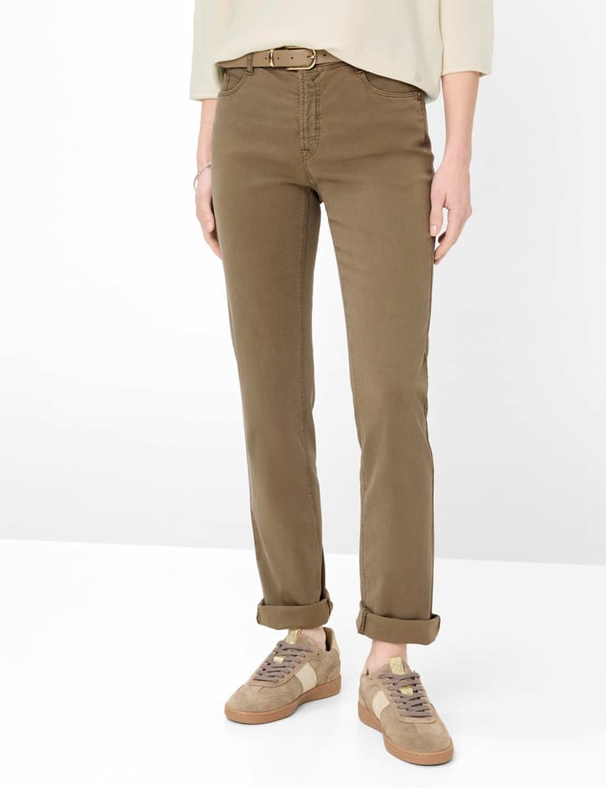 Brax Dames Jeans  Style CAROLA LIGHT MOCHA, bruin, maat 40L