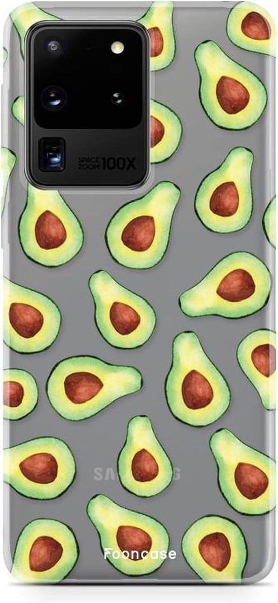 Fooncase Hoesje Geschikt voor Samsung Galaxy S20 Ultra - Shockproof Case - Back Cover / Soft Case - Avocado