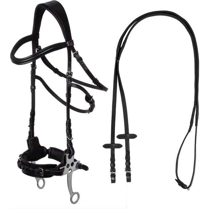 Combinatie hoofdstel met neusriem voor paard Supreme Hackamore