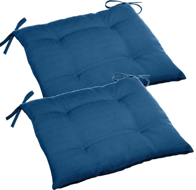 Hesperide tuinstoelkussen - 4x - blauw - uv-bestendig - 40 x 4 cm - water en uv-bestendig