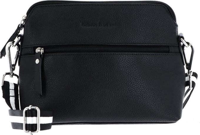 bruno banani Leren Schoudertas Crossbody Bag Black Zwart