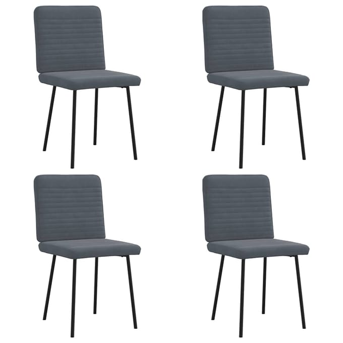 vidaXL - Eetkamerstoelen - 4 - st - fluweel - donkergrijs