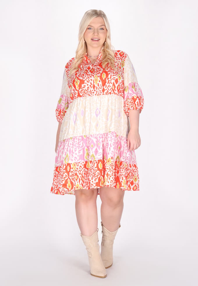IZIA Grote maten jurk vrouwen veelkleurig