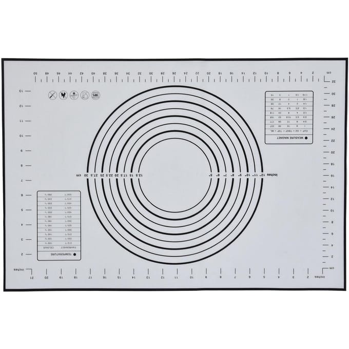 Siliconen Deegrolmat Glasvezel Kneedmat 24 X 16 Inch Grote Verdikte Oven Bakmat L white