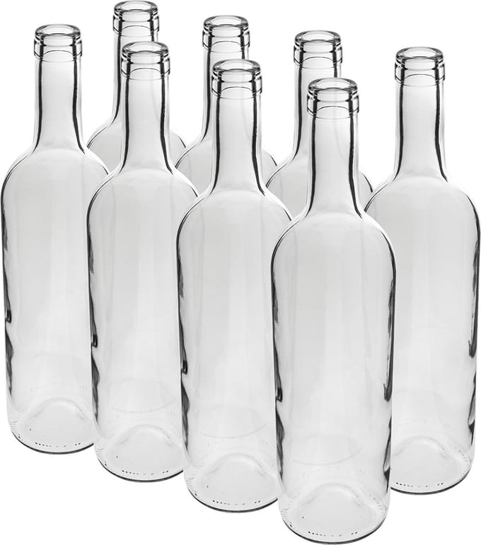 Wijnflessen helder 8 stuks 0.75L
