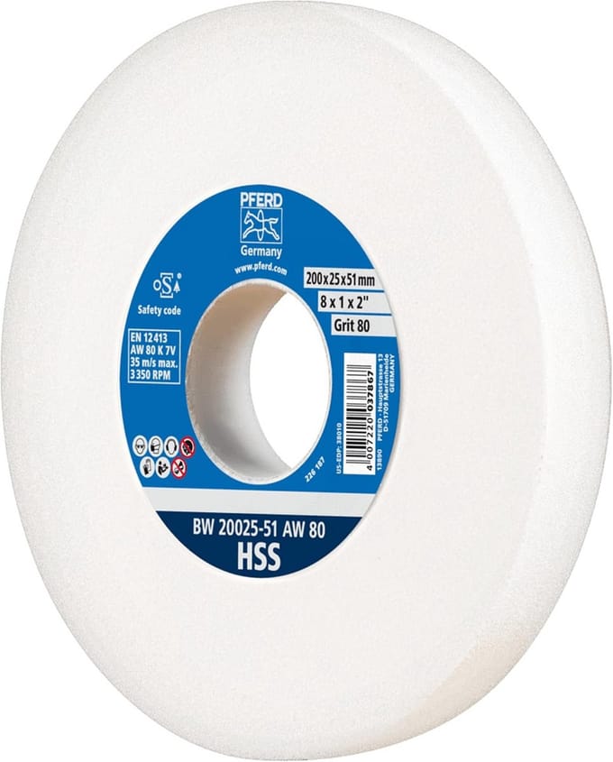 Middelharde Slijpschijf voor HSS-Boren - 200 x 25 x 51 mm, A80