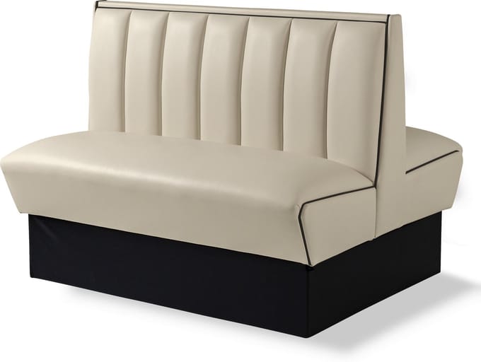 Bel Air Dinerbank Double Booth HW-120DB Off White and Black
