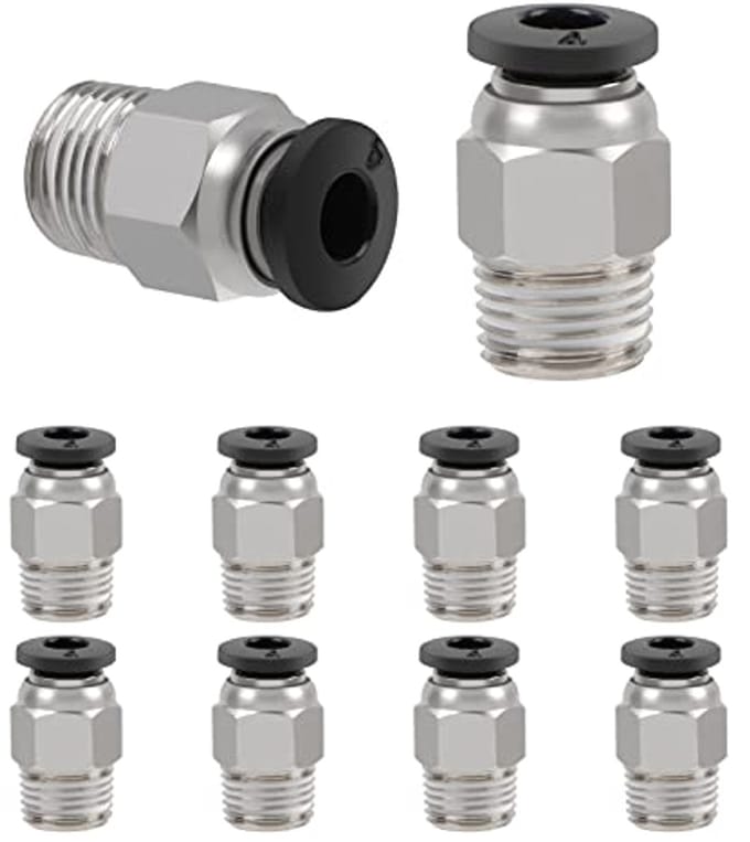 10 Stuks Pneumatische Connector PC4-M10 voor 4mm PTFE Buizen - Ideaal voor 3D Printers
