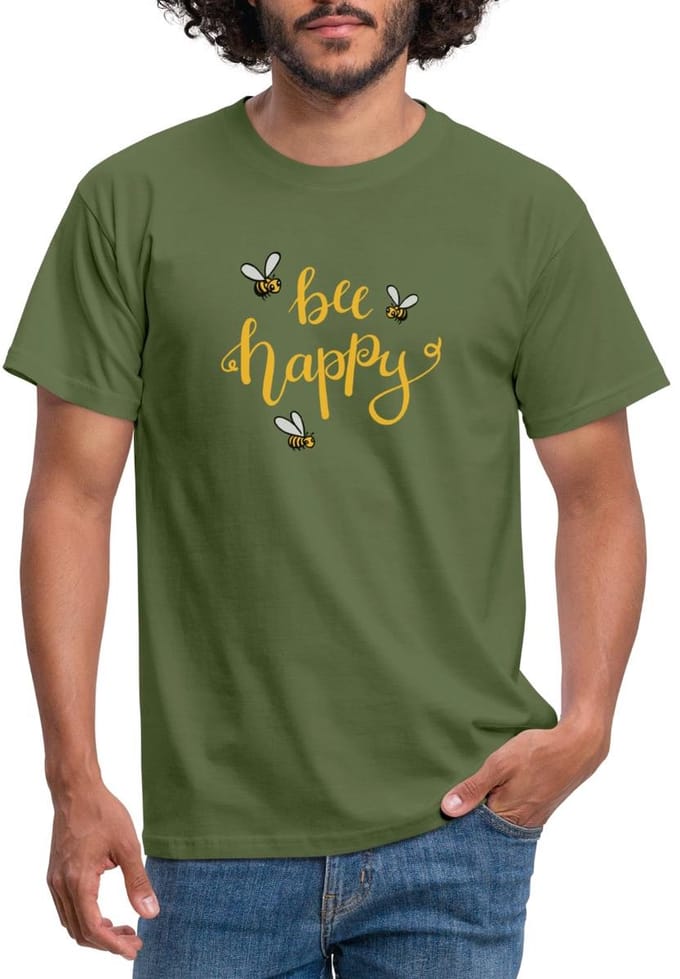 Bee Happy Gelukkige Bijen T-Shirt Heren
