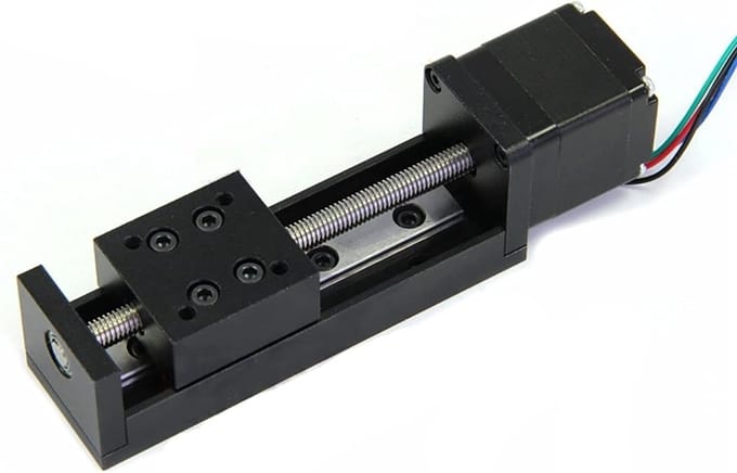 Lineaire Gids Module - Bewegingsmodule Tafelrail - Precisie Beweging Creëren - Mini Stappenmotor Geïntegreerd - 20mm Slag - Zilver