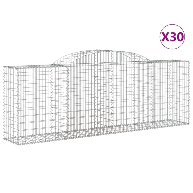 vidaXL - Schanskorven - 30 - st - gewelfd - 300x50x100/120 - cm - ijzer
