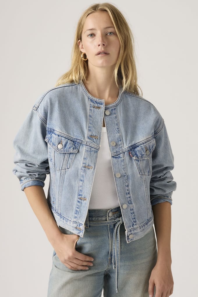 Levi's Collarless Shrunken '90s Trucker Jacket Taglia: S | Giacche di jeans Outlet | Donna