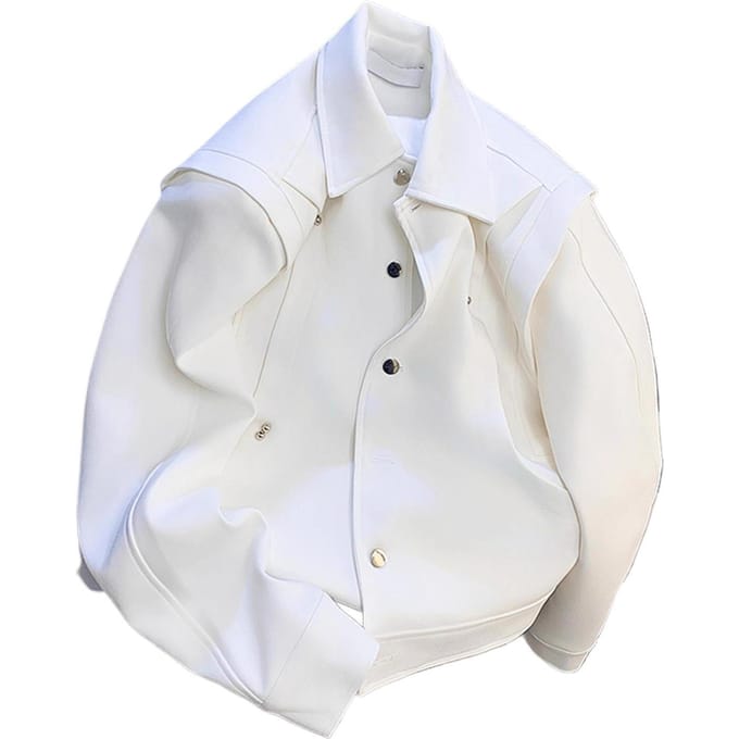 Witte Korte Jas Heren High-end Jas Top 2XL