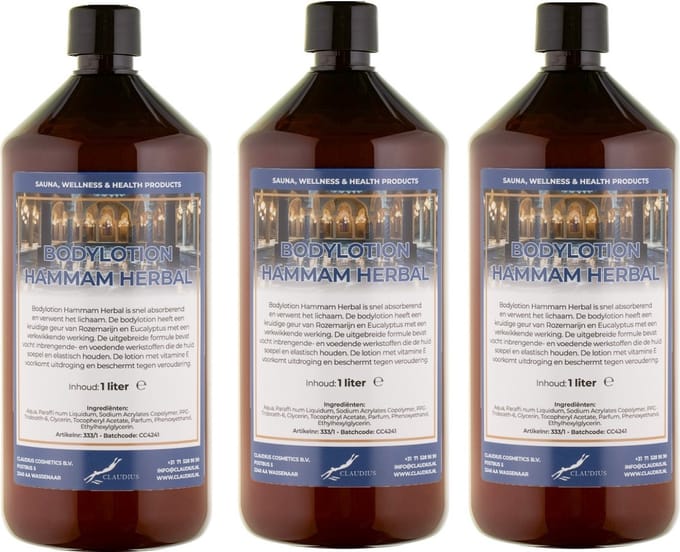 Bodylotion Hammam Herbal 1 Liter - set van 3 stuks