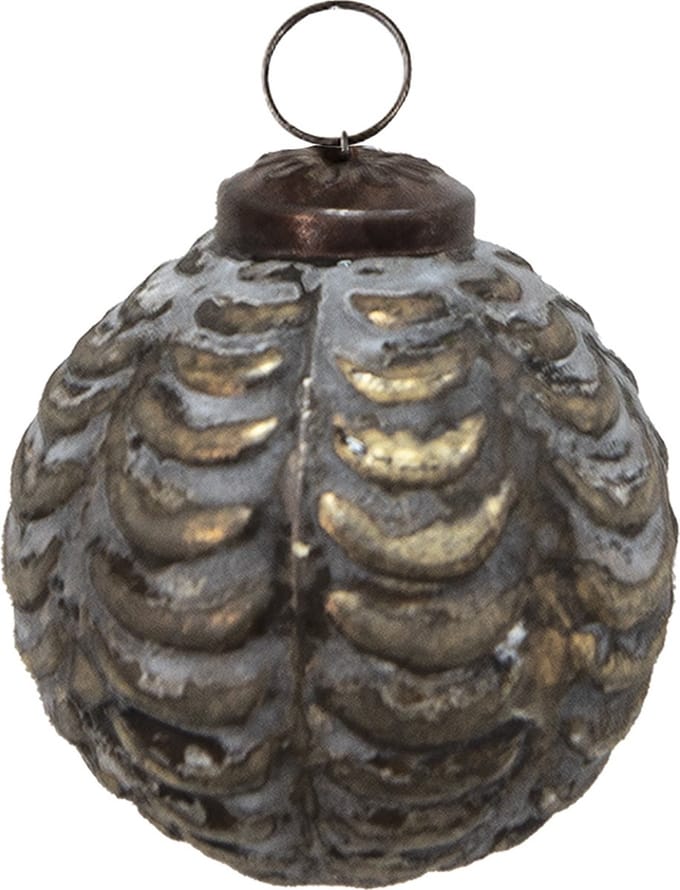 Clayre & Eef Kerstbal Overig Ø 5 cm Bruin Glas Kerstballen