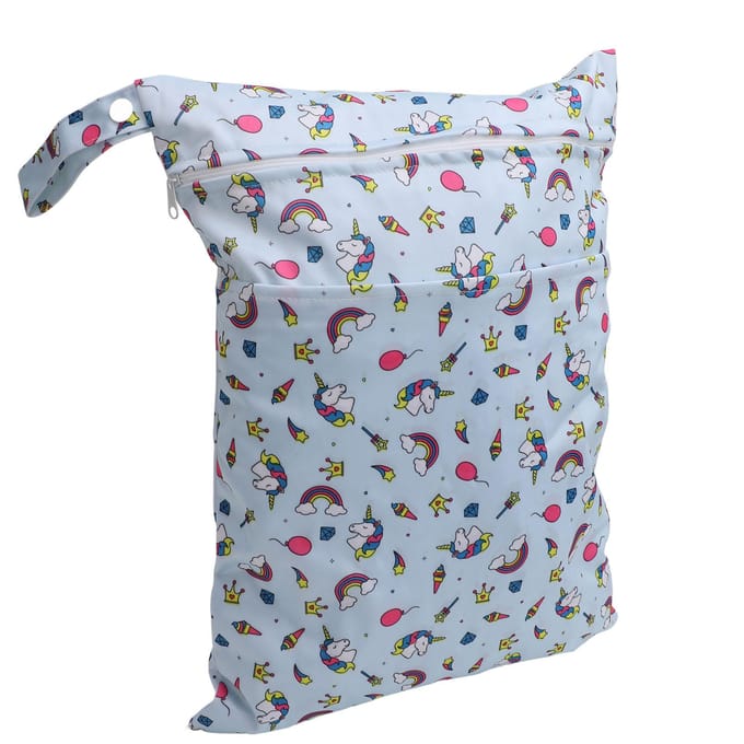 Luiertas Opbergzak Waterdicht Polyester Herbruikbaar Dubbele Ritsen Luiertas Nat Droog T21 T12 black