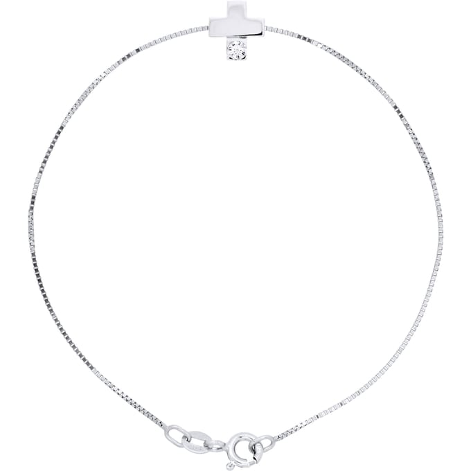 Diamond Bracelet CROSS Natural 0.050 Cts 925