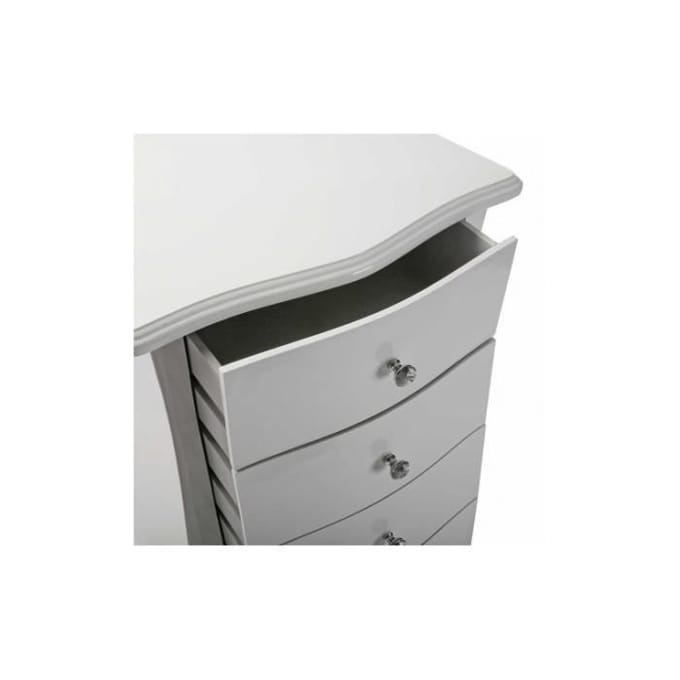 Commode haute laquée blanche 5 tiroirs CAGLIARI