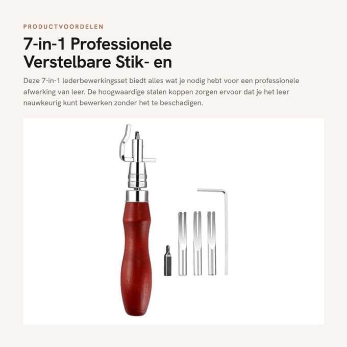 Dailygoods- Stikfrees Professionele 7-in-1 Set - Verstelbare