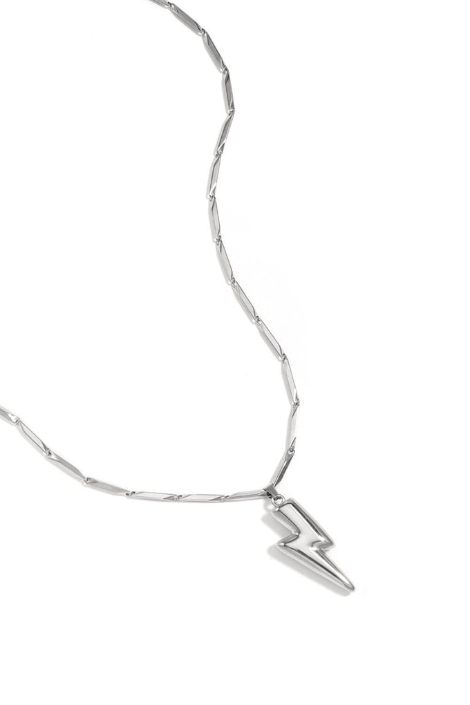 Bijoutheek Collier Lightning Bolt Bliksem Zilverkleurig