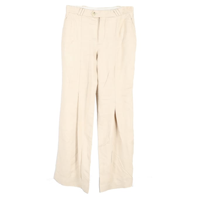 Acne Studios geplooide broek met wijde pijpen in nude viscose