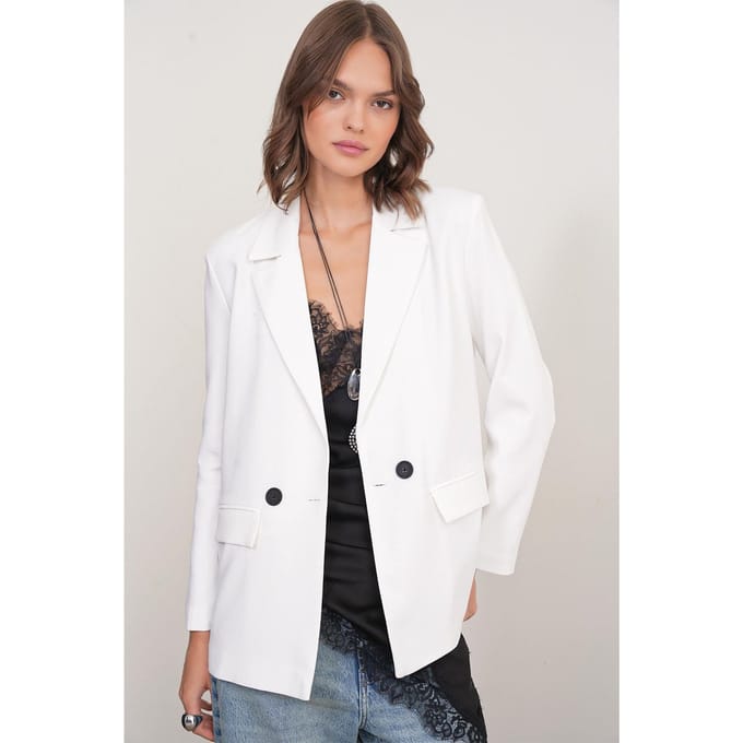 Langarmige Geplooide Blazer
