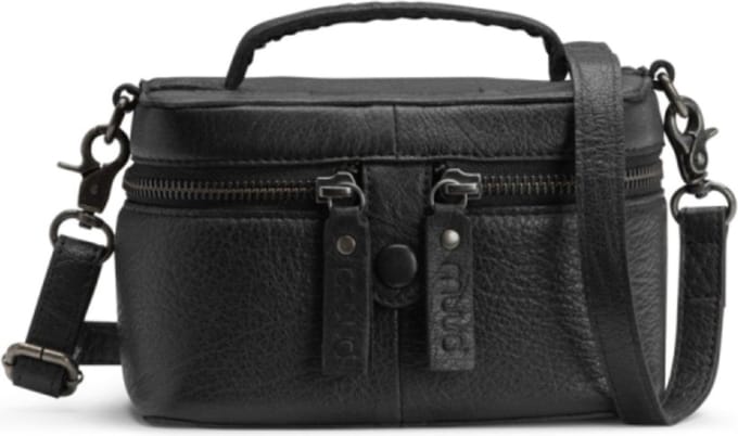 MUUD Lexi Mini Black - Handgemaakt leren mini tas voor diverse projecten 18x11x11cm