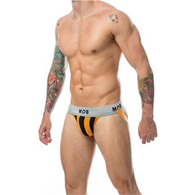 Mob Eroticwear Mob Stripe Classic Jock Orange