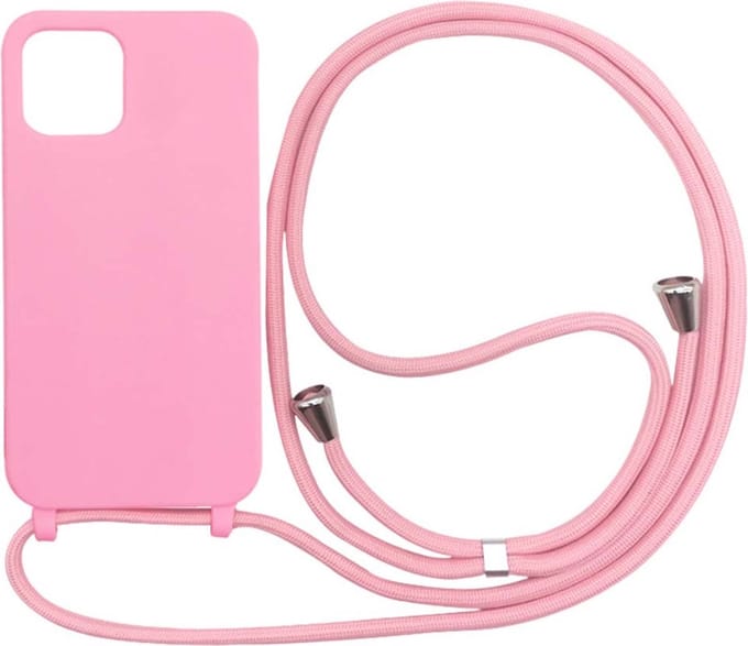 Smartphonica iPhone 12 Pro Max hoesje met koord - Roze geschikt voor iPhone 12 Pro Max