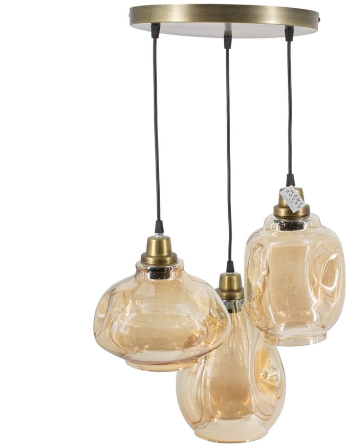 Hanglamp 3 bollen goud