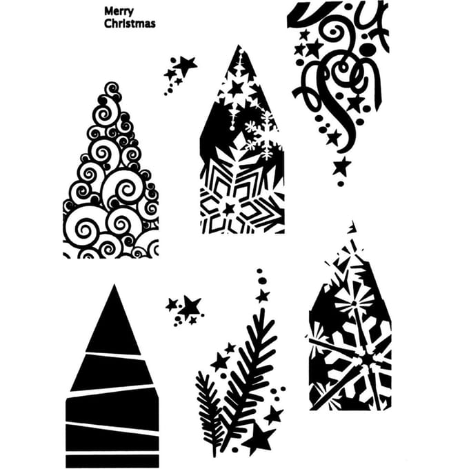 Siliconen stempel voor vouwende ster groot "Christmas"