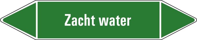 Zacht water leidingmarkering op vel 75 x 17 mm - 8 per vel