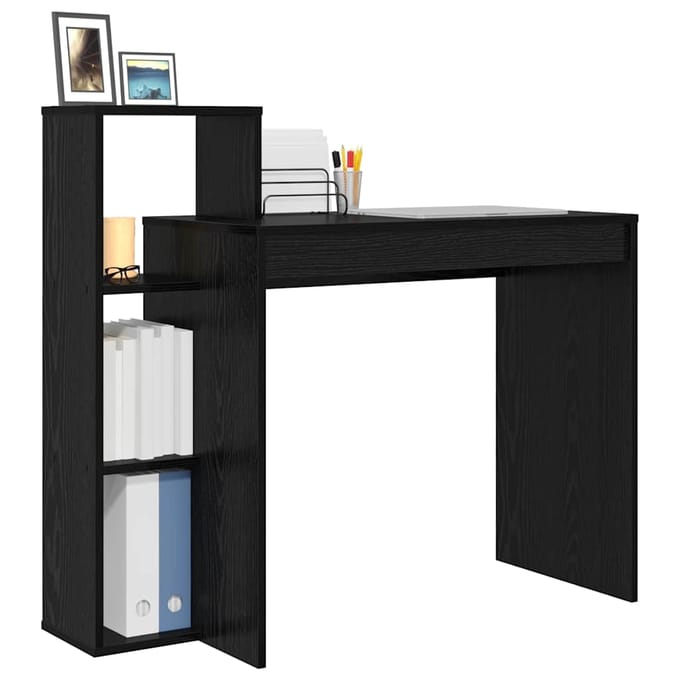 vidaXL - Bureau - Zwart - Eiken - Bewerkt - hout - 100 - x - 40 - x - 90 - cm