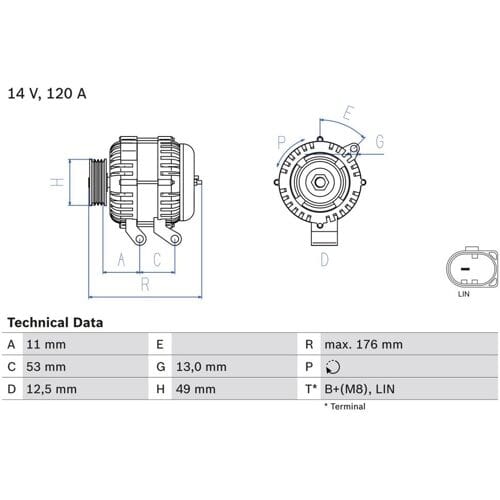 Driefasige generator BOSCH 0 986 082 220